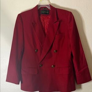 Giorgio St Angelo Classic Double-Breasted 100 percent wool Red Blazer